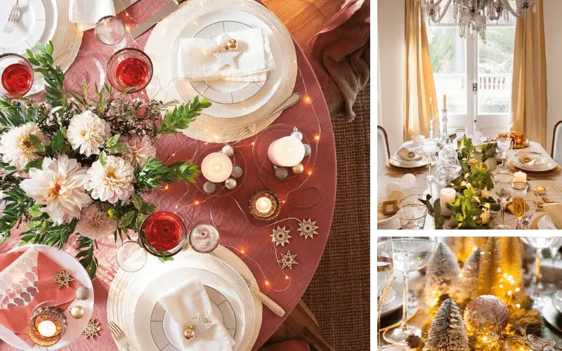 15 idées de décoration des tables de Noel selon les codes de 3 stylistes
