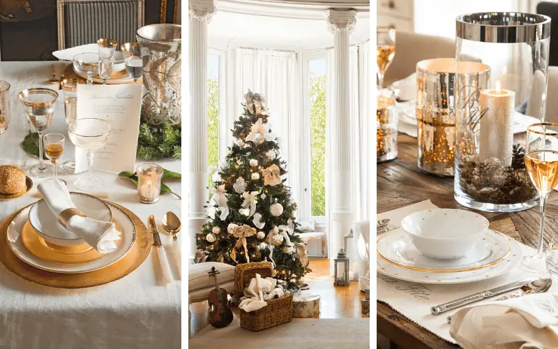 13 idées incroyables pour décorer sa table Noel en or et blanc
