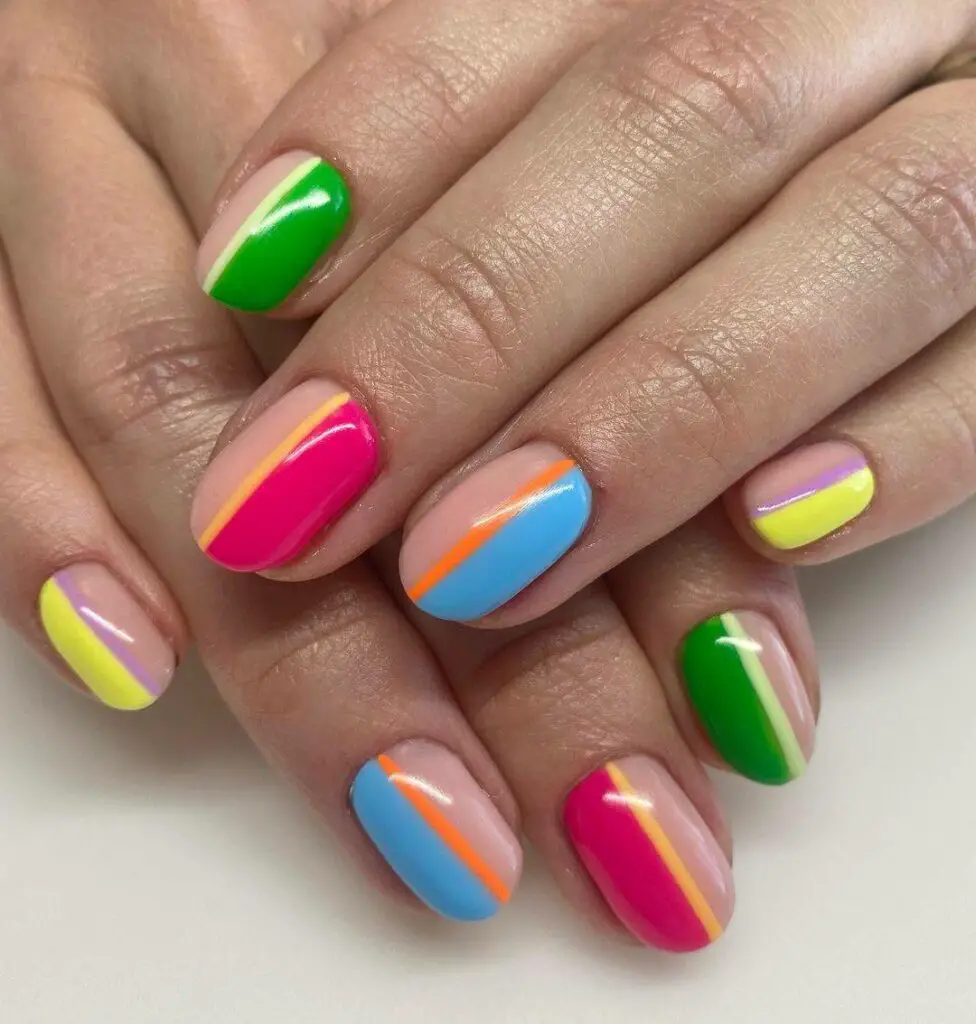 Ongle Multicolore Fluo
