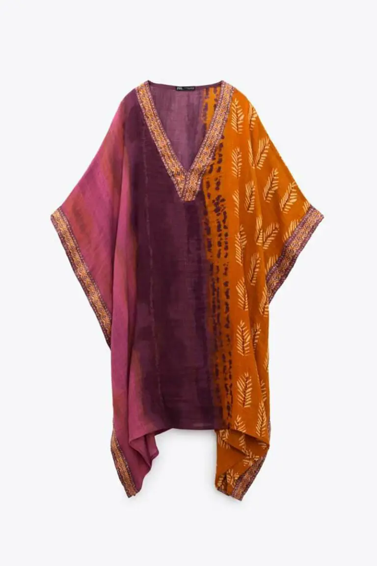 Tunique Longue Zara Femme Taille L En Coton Doublé - Couleur écru, Occasion Très Bon état