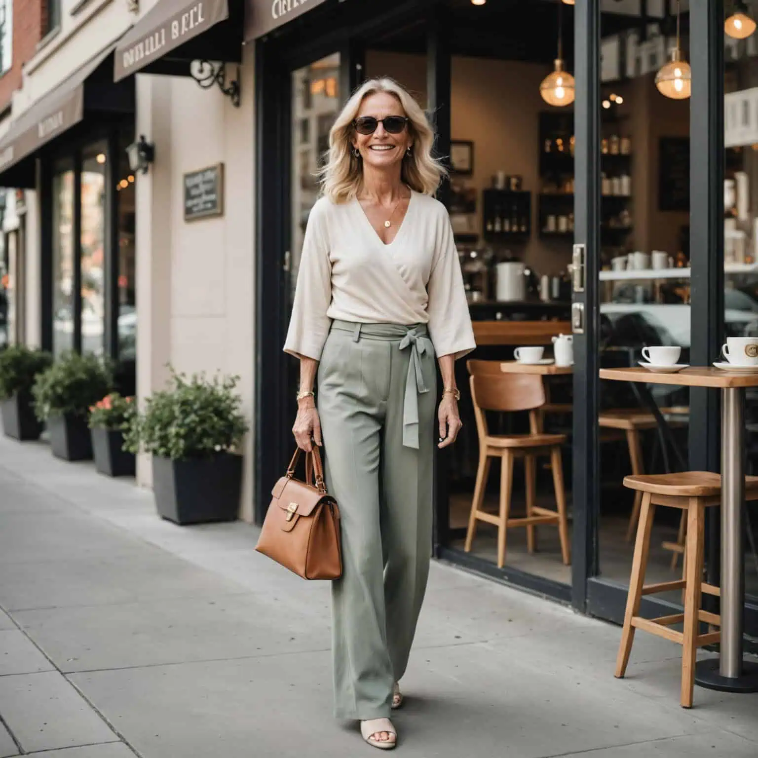 Pantalon vert sauge : touche de couleur chic