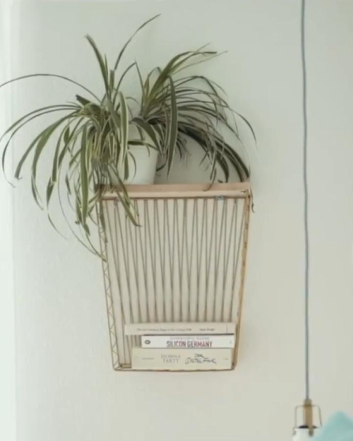 Panier métallique Kallax détourné : support déco mural et plantes
