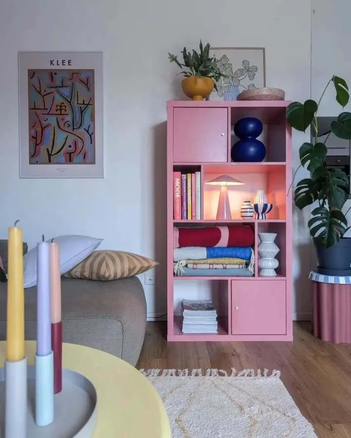 Kallax rose blush : transformation IKEA chic effet meuble boutique